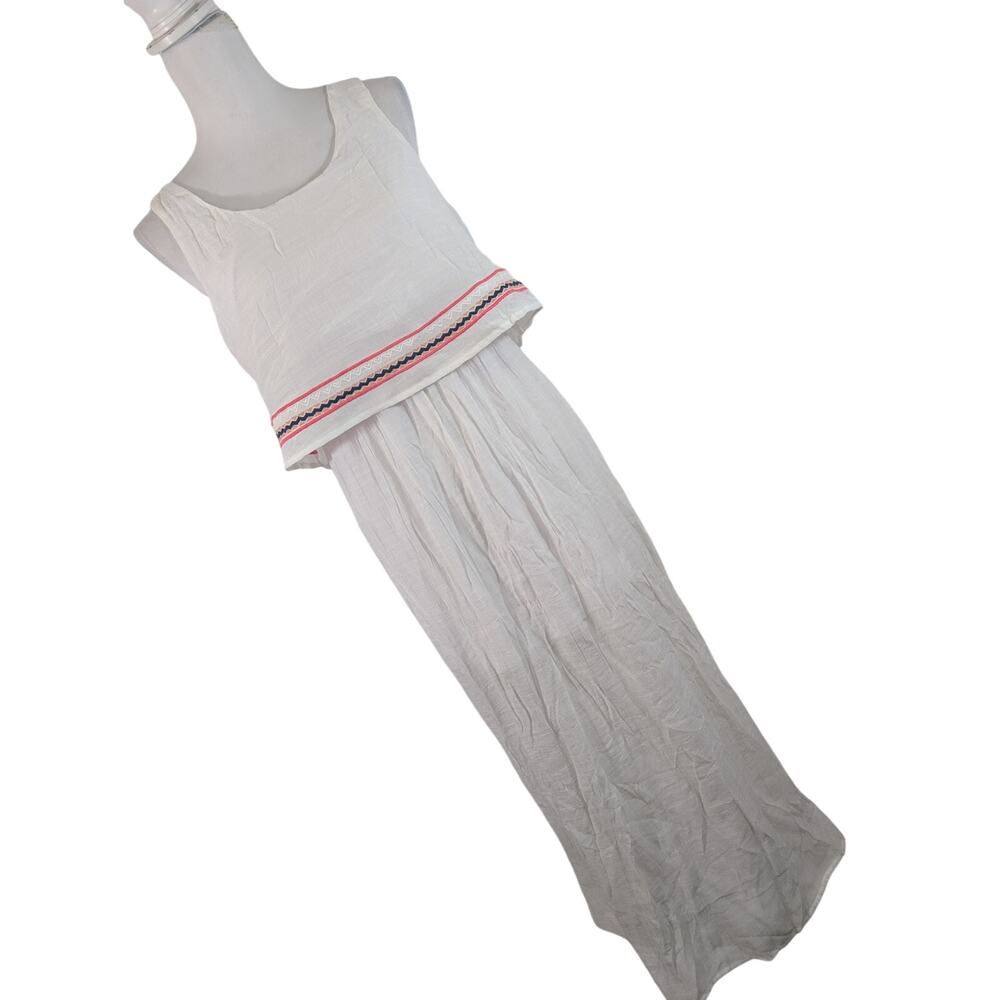 NWT! CHARLOTTE RUSSE! WHITE GAUZE W/EMBROIDERY AT TOP HEMLINE MAXI DRESS! M